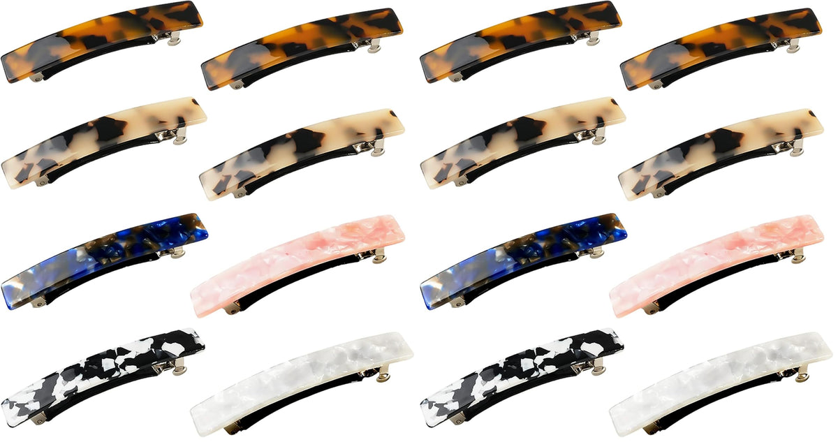 Hair Barrettes, 8 Pcs 3 Inch Acetate Small Clips