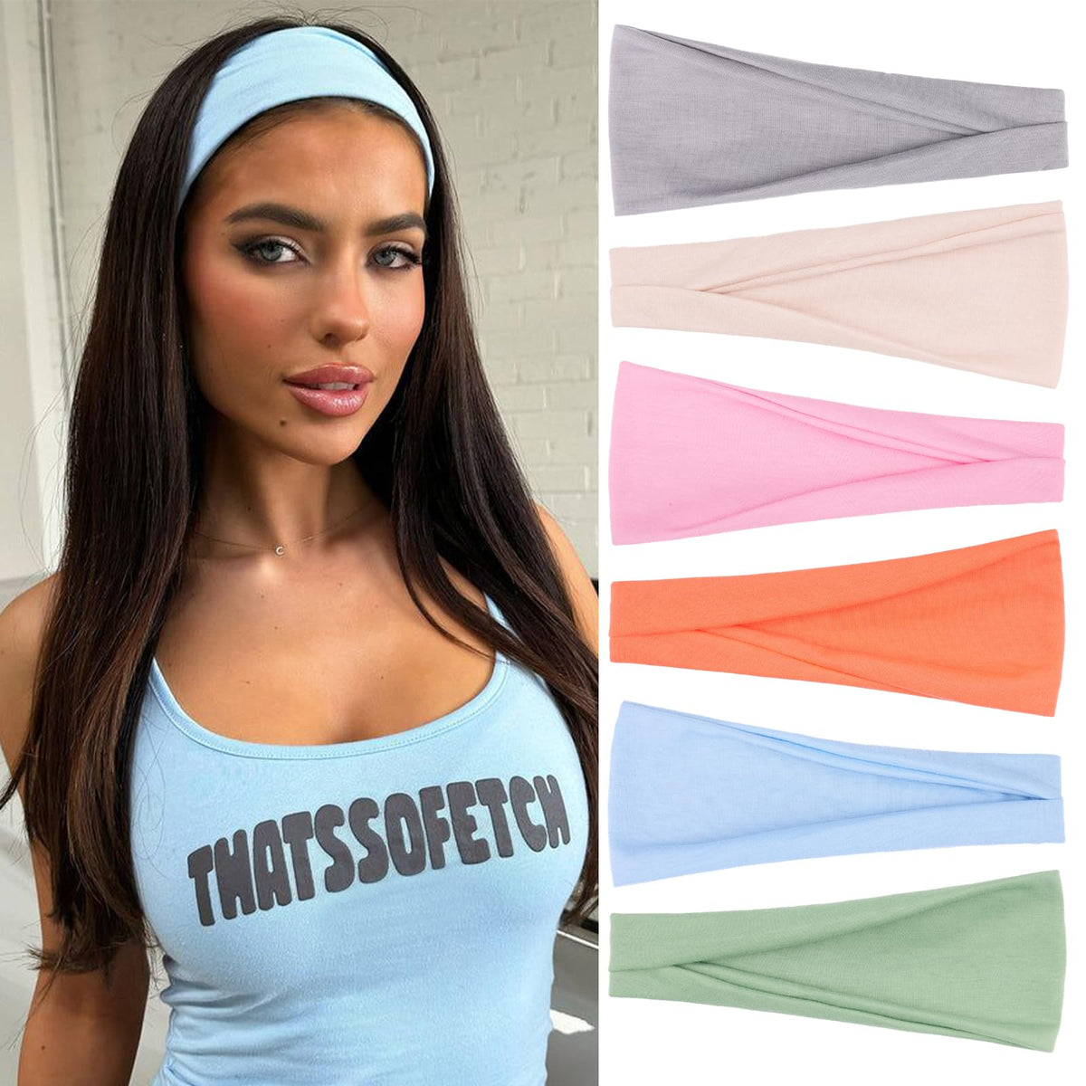 Wide Headbands for Women Trendy Women's Head Bands,6 Packs