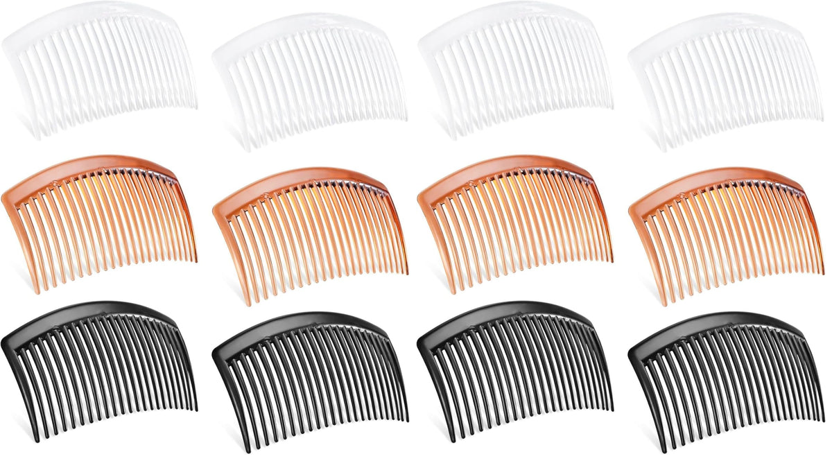6PCS 3.15IN Hair Side Comb with 3 Colors, Professional Barber Comb for Styling and Grooming, French Combs for Wedding, Dating and More