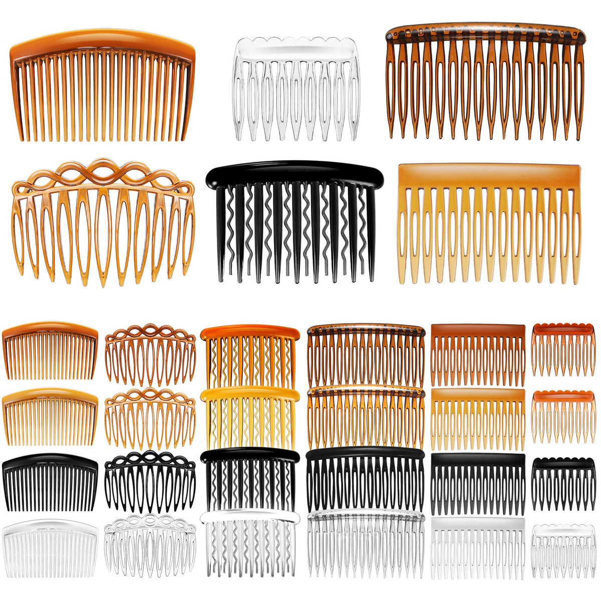 Chuangdi 24 Pcs Hair Side Combs,9 Teeth Side, 11 Teeth Side, 23 Teeth Side