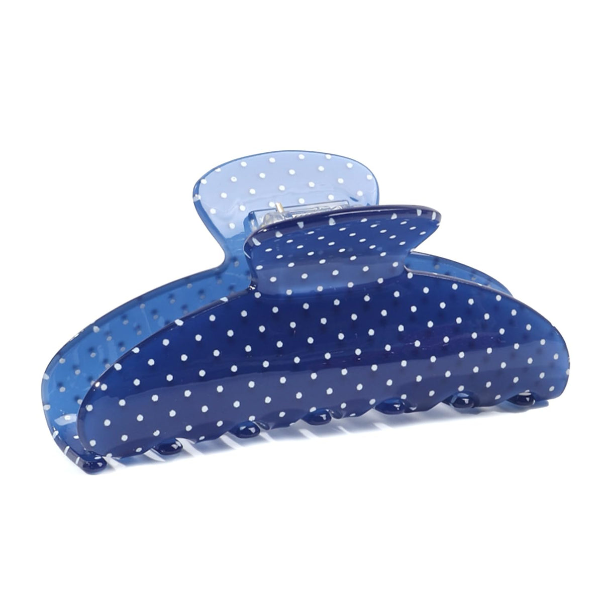 2 Acetate Hair Claw Clip for Women, 3.8-Inch Black and White Polka Dot Big Hair Clips Strong Hold No Slip Claw Clips for Thick or Thin Hair