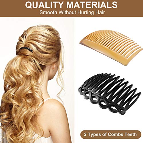 24 Pcs French Side Hair Twist Comb Accessories, 11/23 Teeth, Women