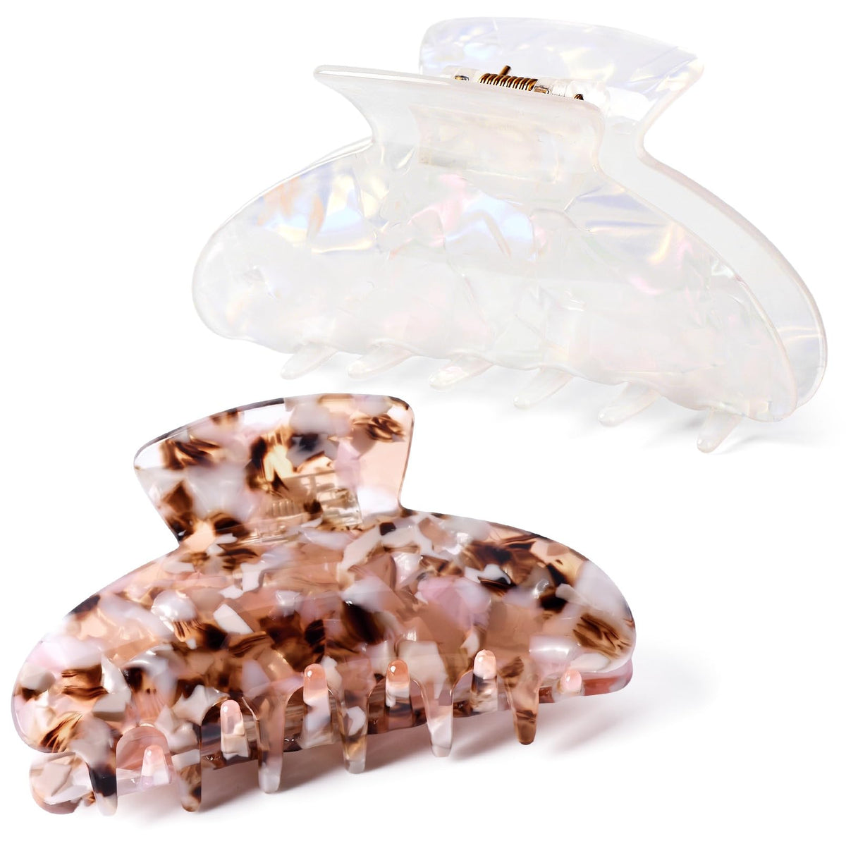 2PCS Hair Claw Banana Clips tortoise Barrettes Celluloid French Design Barrettes celluloid Leopard print Large Fashion Accessories for Women Girls