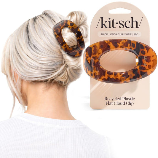 Kitsch Large Flat Claw Clip for Women - Tortoise, 1pc