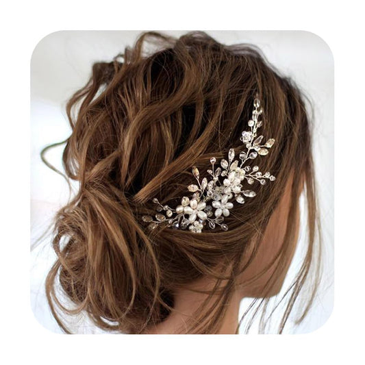 JAKAWIN Wedding Hair Accessories Bridal Hair Pieces Pearl Hair Comb