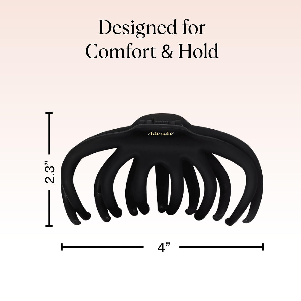 Kitsch Octopus Hair Clips For Women - Classic Black & Tortoise, 2pcs