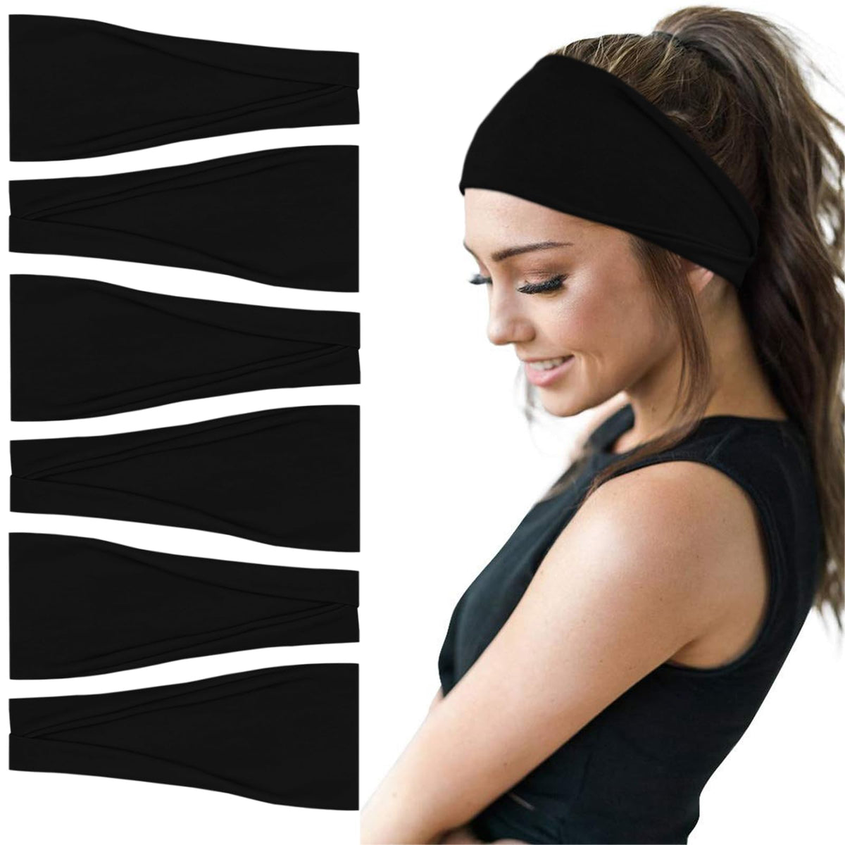 YONUF 6 Pack Headbands for Women, Boho Wide Head Bands & Hair Accessories