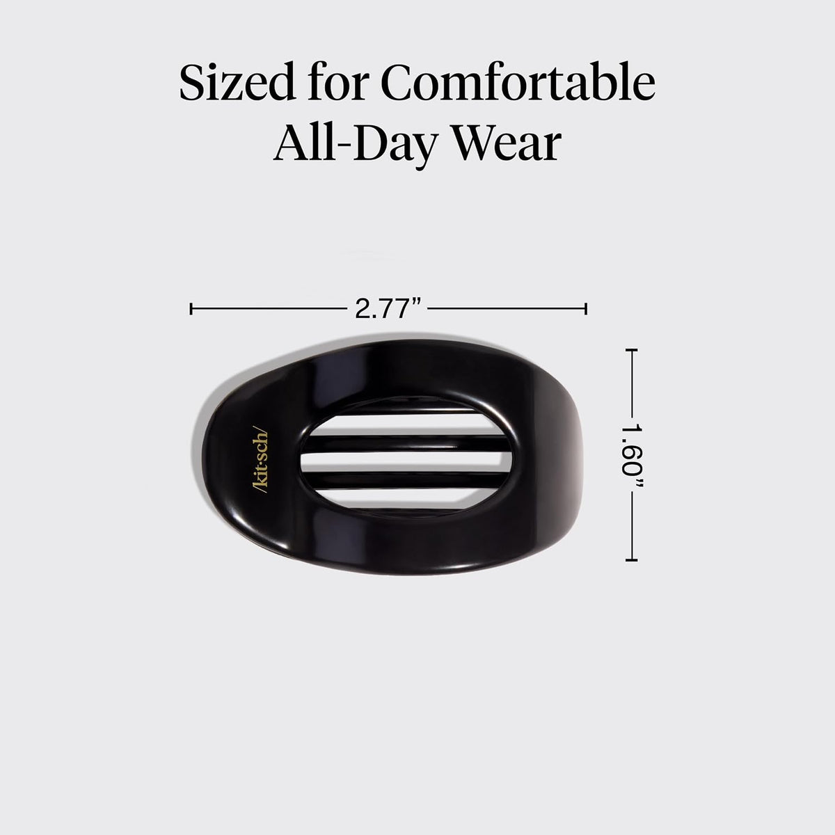 Kitsch Small Flat Claw Clip for Women - Black, 1pc