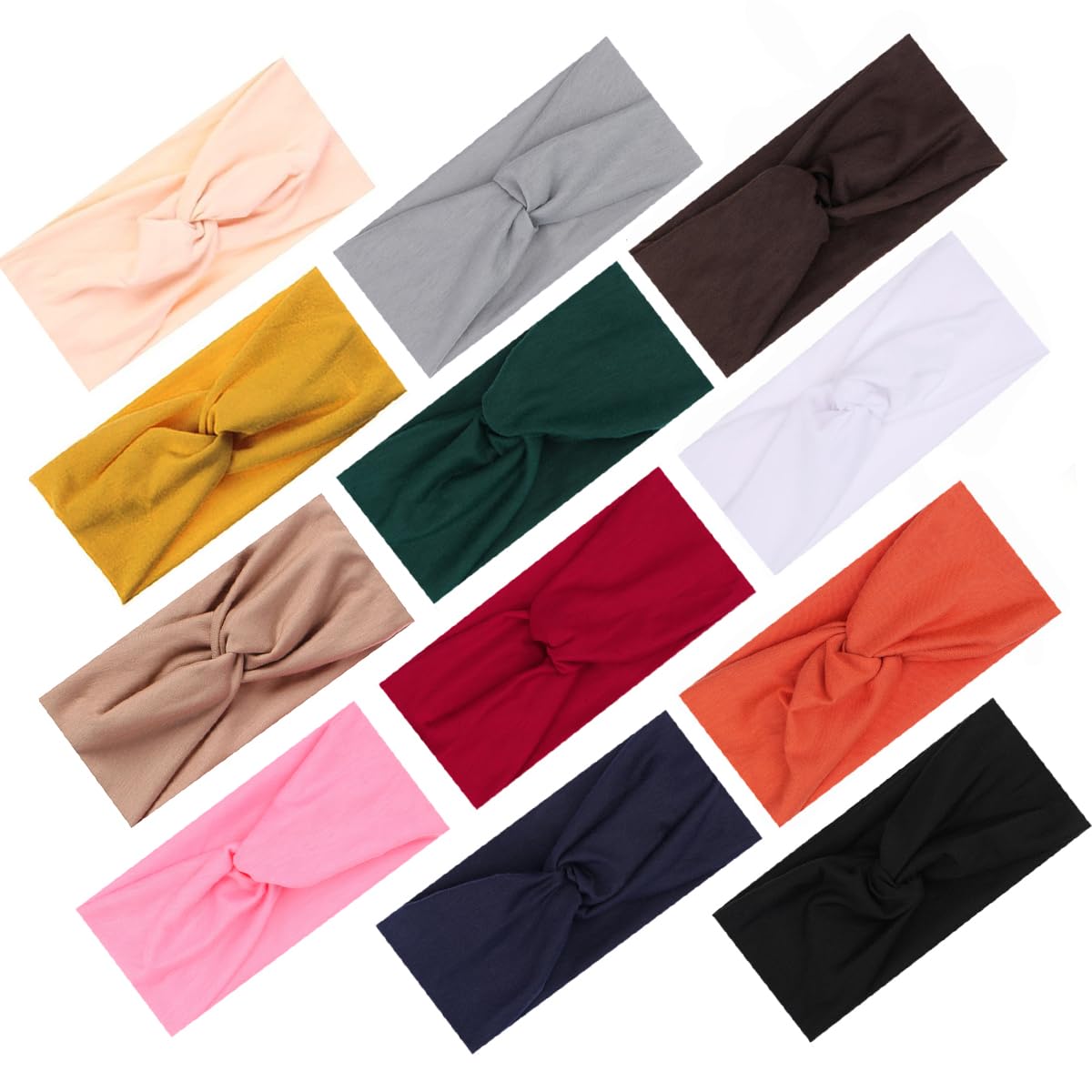 Kachanaa 8 Pack Wide Non-Slip Boho Women's Headband - Elastic Large African Turban Headwrap Ideal for Yoga,Workouts,Running - Non-Slip Design for Women
