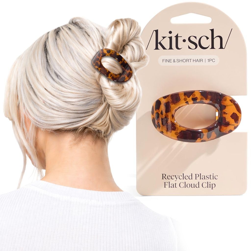 Kitsch Large Flat Claw Clip for Women - Tortoise, 1pc