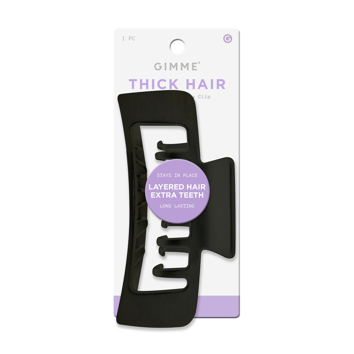Gimme Beauty XL Rectangle Hair Claw Clip Duo, Black