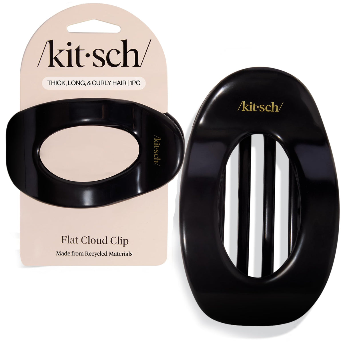 Kitsch Large Flat Claw Clip for Women - Tortoise, 1pc