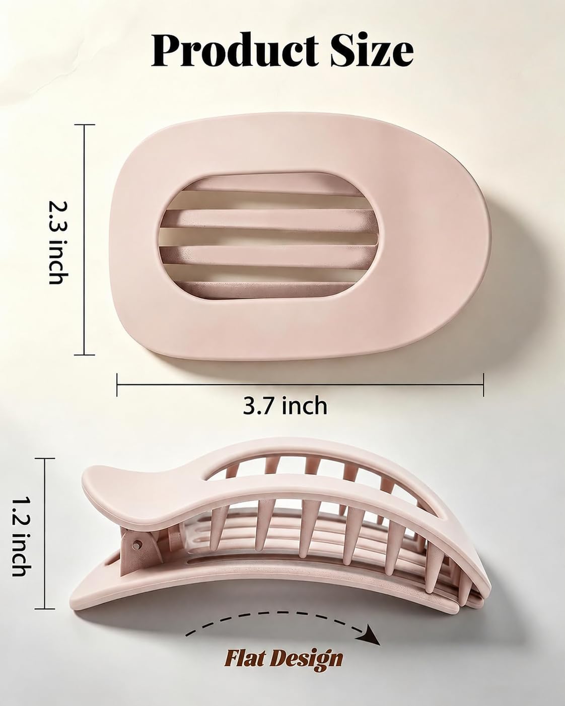 6 PCS Flat Hair Clips for Women, French Medium Non Slip Claw Clips
