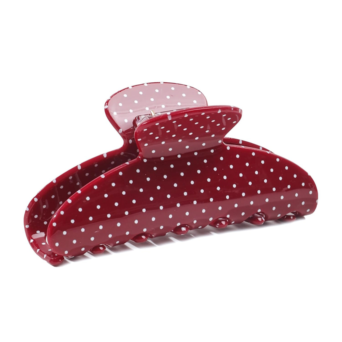 2 Acetate Hair Claw Clip for Women, 3.8-Inch Black and White Polka Dot Big Hair Clips Strong Hold No Slip Claw Clips for Thick or Thin Hair