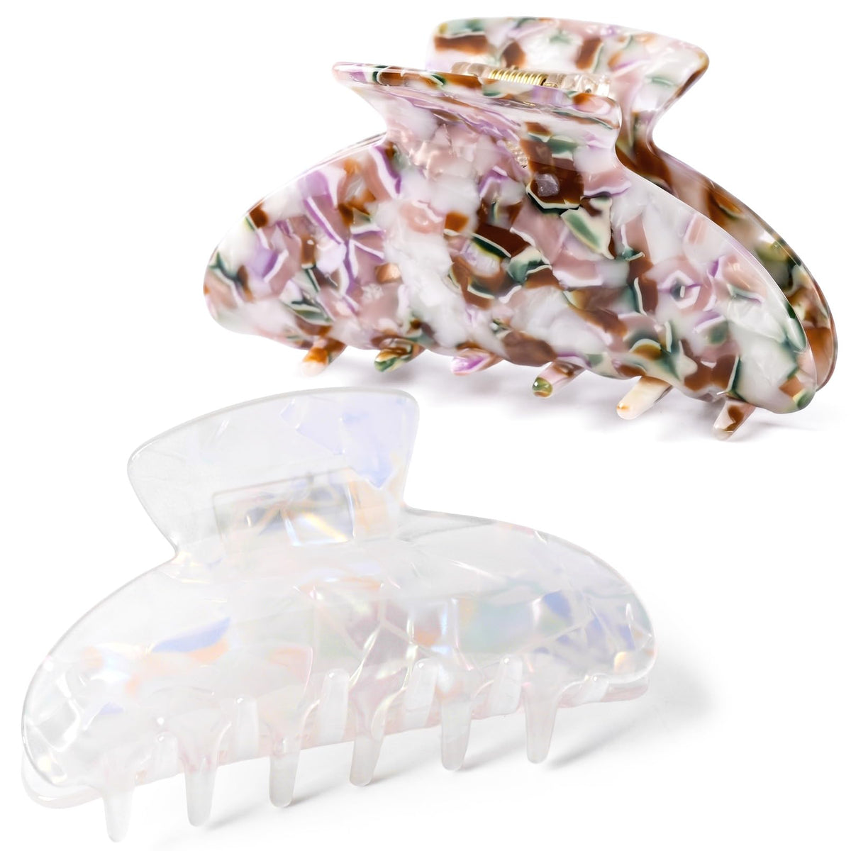 2PCS Hair Claw Banana Clips tortoise Barrettes Celluloid French Design Barrettes celluloid Leopard print Large Fashion Accessories for Women Girls