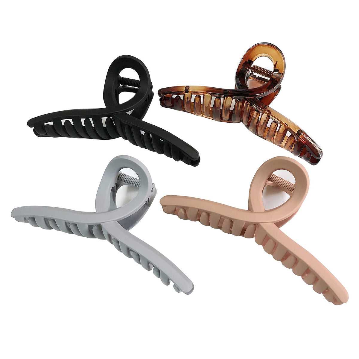 4.3 Inch Hair Claw Clips Large No Slip Big Matte Jaw Butterfly Clip for Thin Fine Thick Hair Women, 4 Pack