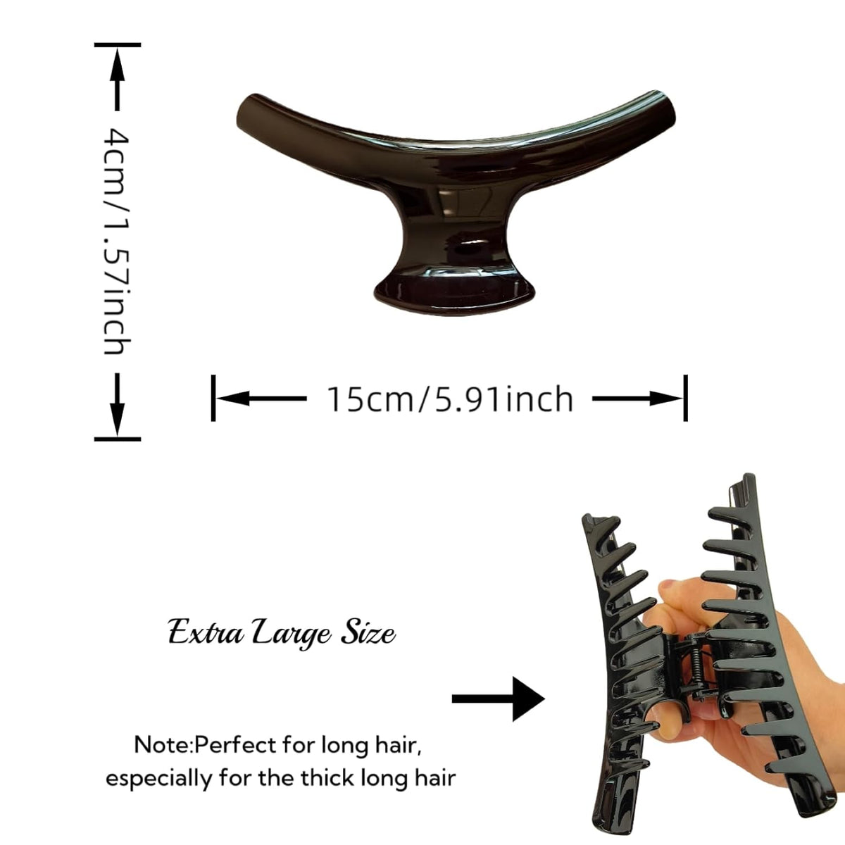 5.9 Inch Extra Large Hair Clips for Women, Glossy Big Butterfly Claw Clips for Thick Long Hair, Non Slip & Strong Hold, Jumbo Lady Shower Claw Clip, Neutral Hair Claws (Chocolate Brown)