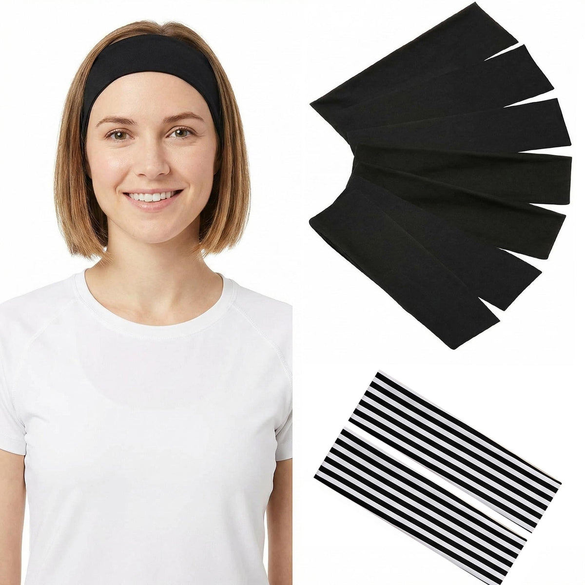 12 Pcs Stretchy Sport Headbands for Women,Absorbed Sport Headband Soft Twist Knotted Headbands for Yoga, Workout Daily Life