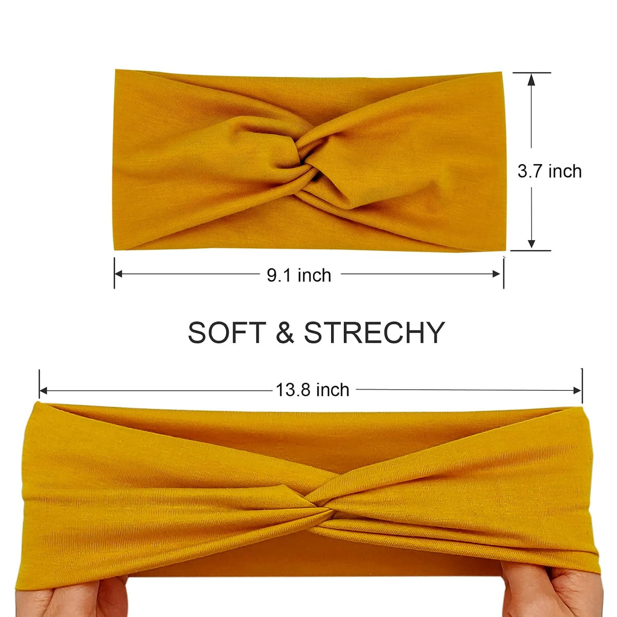 12 Pcs Wide Headbands For Women, Soft Twist Knotted Head bands Set
