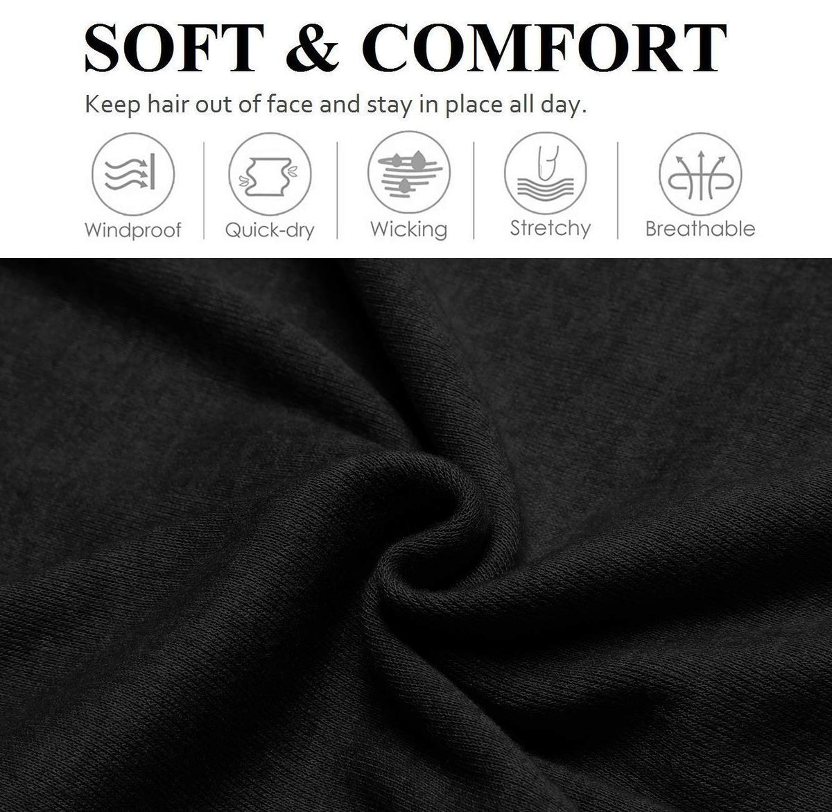 Elastic Non-Slip Soft Cloth Fabric Women's Headbands 16 Pack - Yoga, Running, Sports Hair Accessories in Black, Brown, Beige, Thick