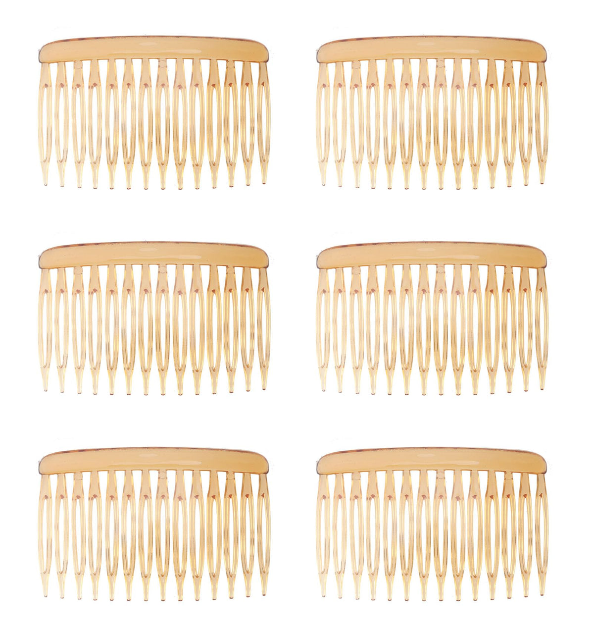 6 Pcs 14 Teeth Hair Side Comb Twist French Vintage 7x5 cm (Dark Brown)