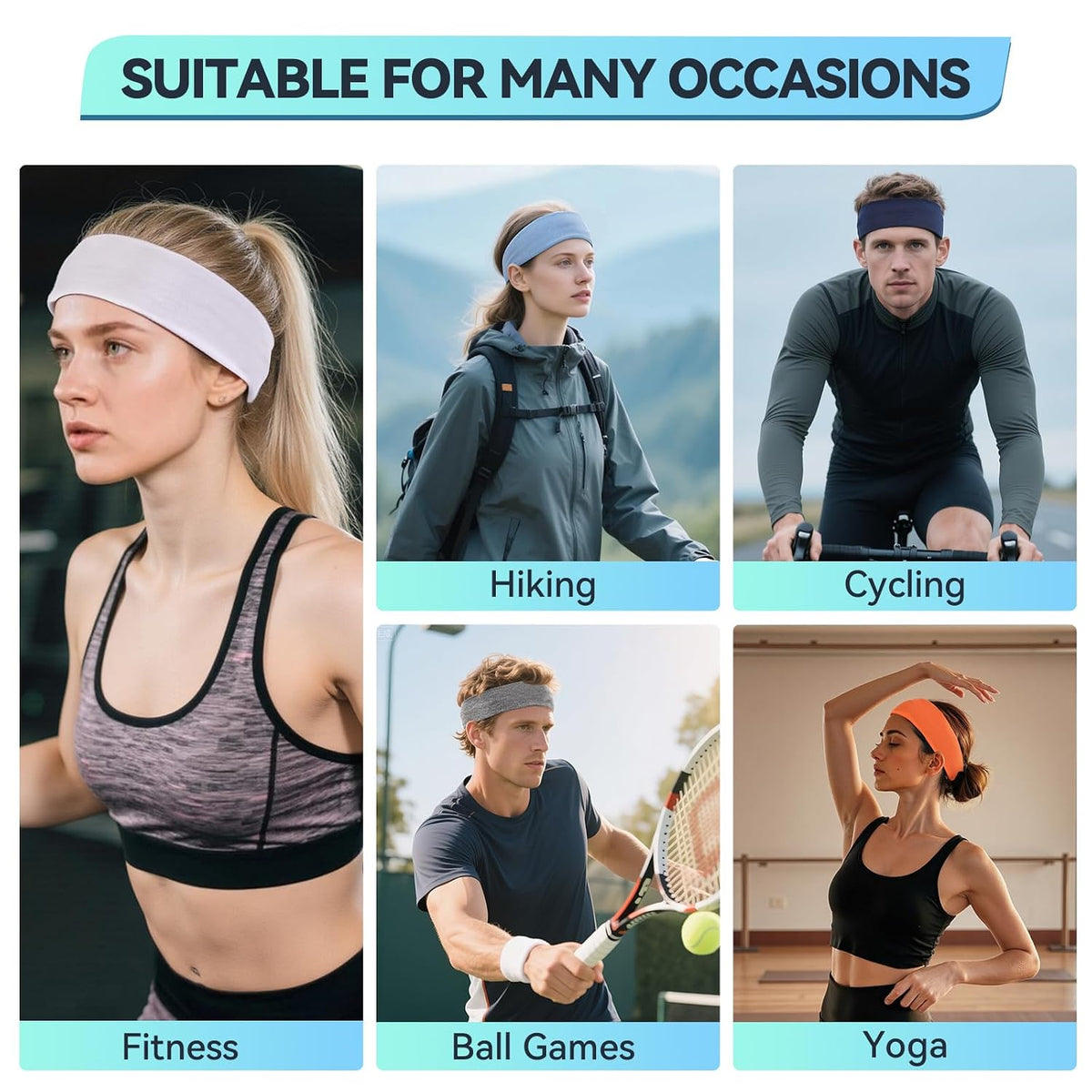 14 Pack Headbands for Women, Fashion Soft Cotton Non-Slip Elastic Hairbands