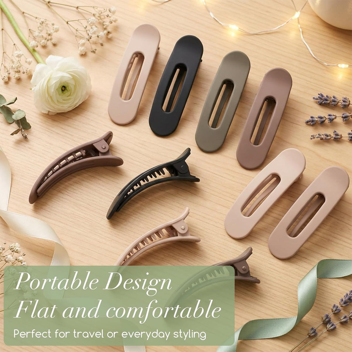 10Pcs Small Flat Hair Clips for Women Thin Fine Hair Flat Claw Clips