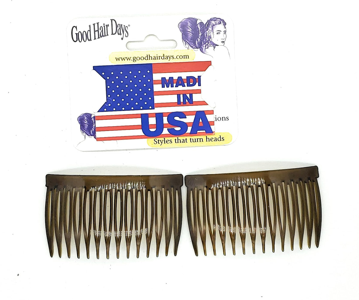 Good Hair Days USA Anti-Slip Side Combs for Daily, Secure Hold, 2⅞", 6 Pack
