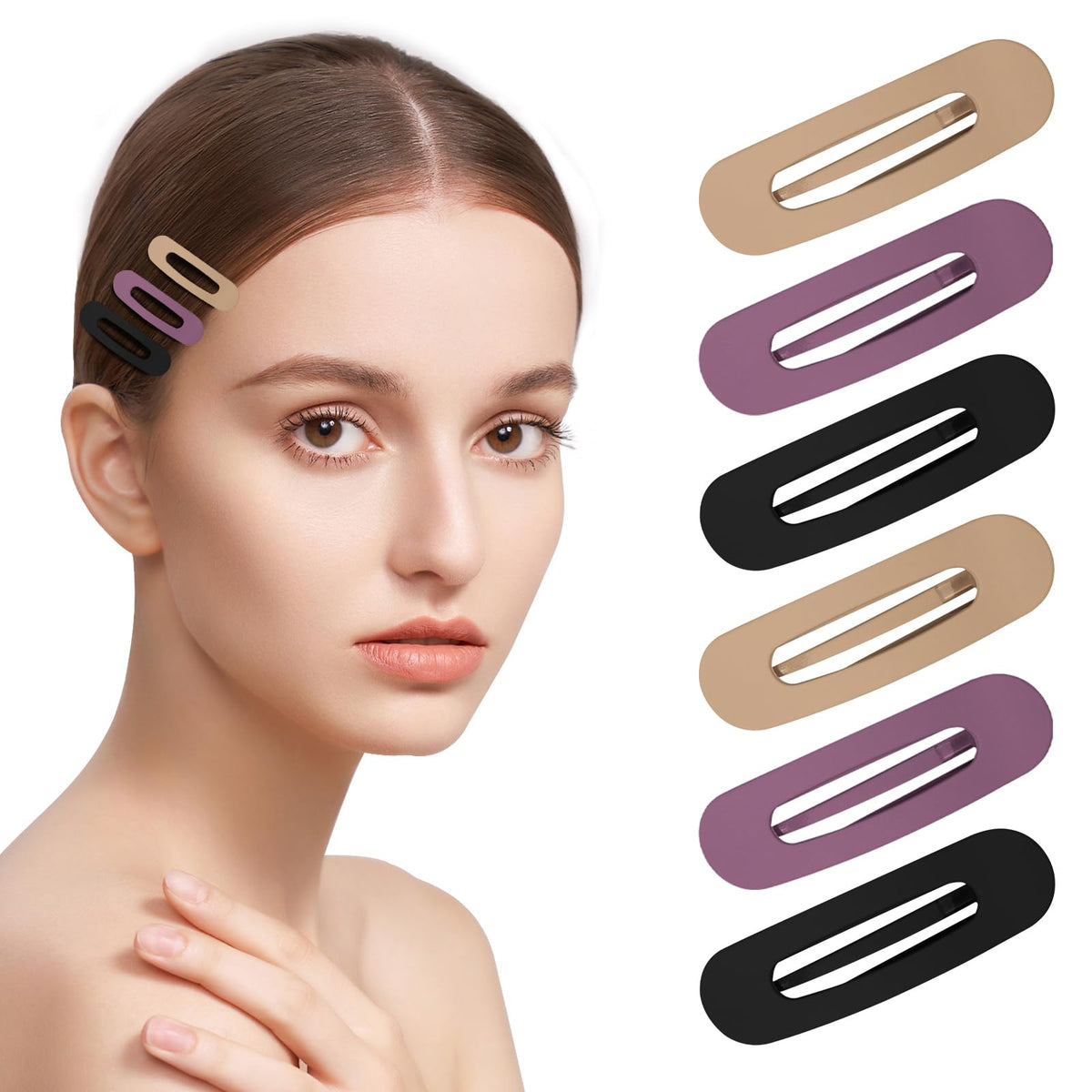 Small Flat Hair Clips for Women Down Clips for Thin Hair Accessories 6Pcs