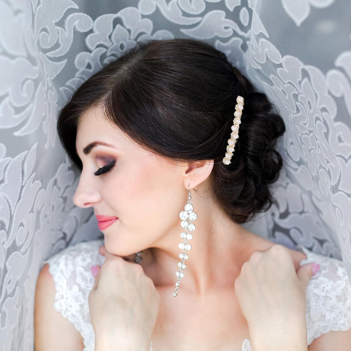 2 PCS Pearl Hair Comb for Women Decorative, Gold Pearl Hair Combs with Rhinestones, Decorative Hair Combs for Women Accessories Bridal Wedding Party Daily Decor