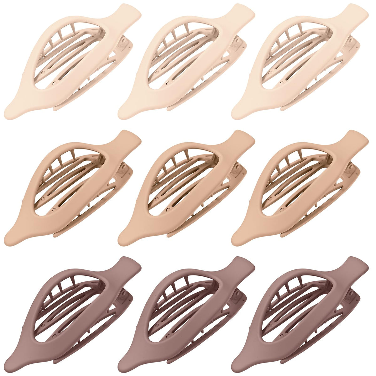 9 Pack Flat Hair Clips for Women, Matte Claw Clips for Thick & Thin Hair (Multicolor)