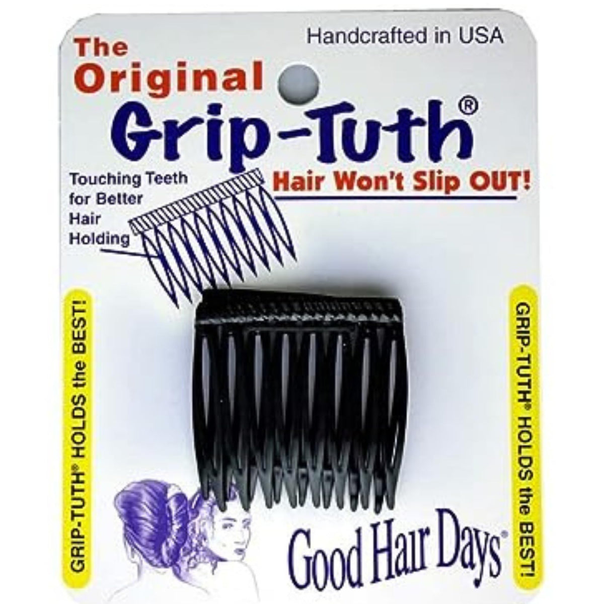 Good Hair Days Grip-Tuth Tuck Combs (2-1.5") Secure Hold for all Hair Types