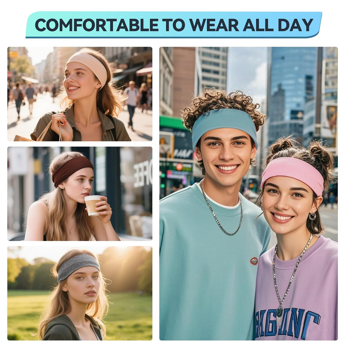 14 Pack Headbands for Women, Fashion Soft Cotton Non-Slip Elastic Hairbands