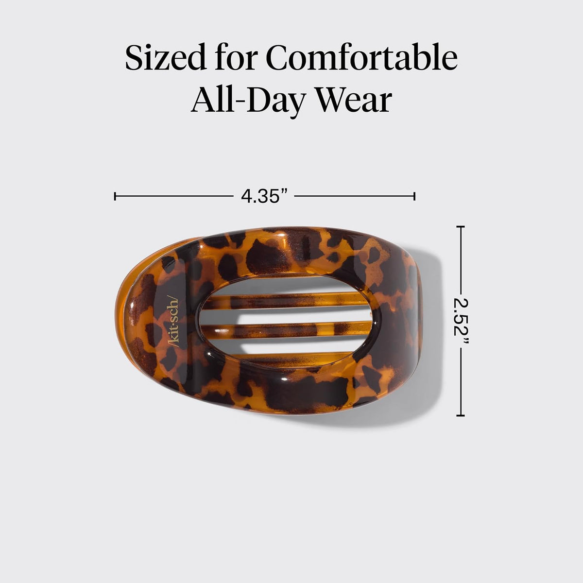 Kitsch Large Flat Claw Clip for Women - Tortoise, 1pc