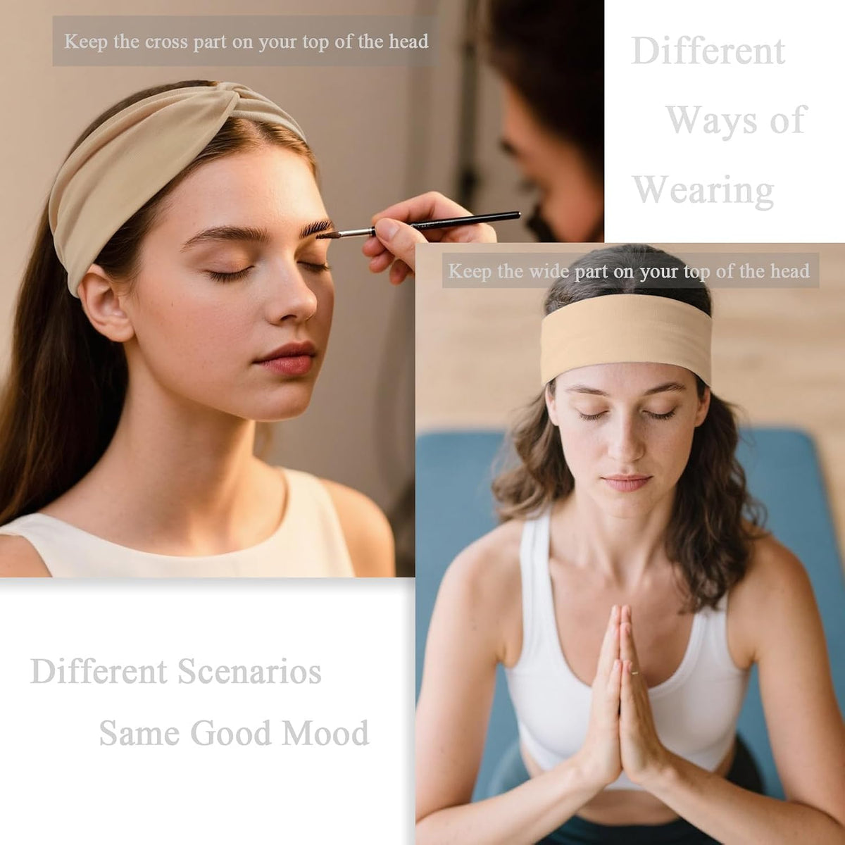 12 Pcs Wide Headbands For Women, Soft Twist Knotted Head bands Set
