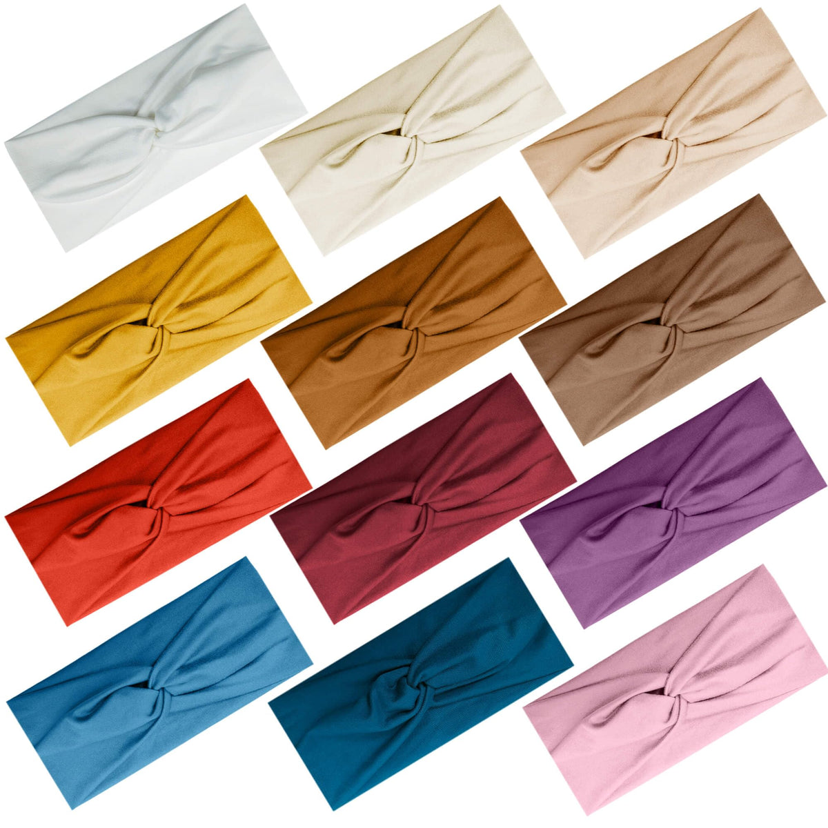 12 Pcs Wide Headbands For Women, Soft Twist Knotted Head bands Set
