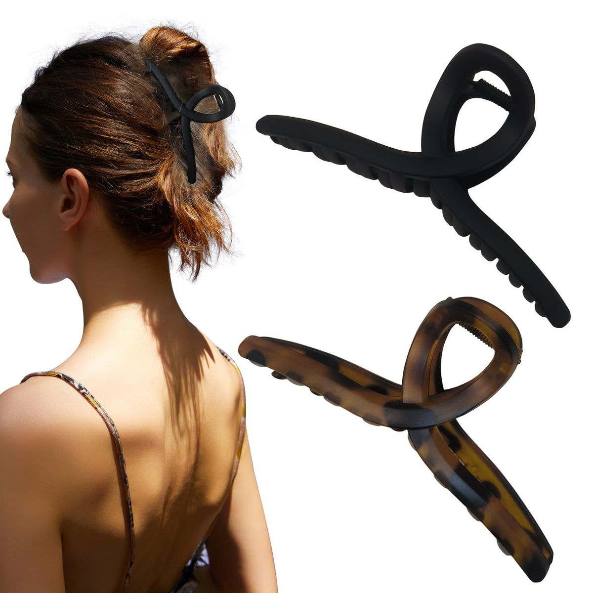 4.3 Inch Hair Claw Clips Large No Slip Big Matte Jaw Butterfly Clip for Thin Fine Thick Hair Women, 4 Pack