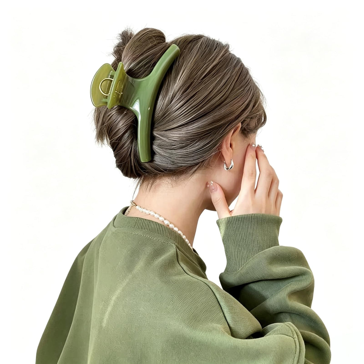 5.9 Inch Extra Large Hair Clips for Women, Glossy Big Butterfly Claw Clips for Thick Long Hair, Non Slip & Strong Hold, Jumbo Lady Shower Claw Clip, Neutral Hair Claws (Chocolate Brown)