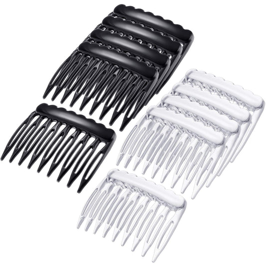 Eboot 24 Pieces Small Hair Comb Side Comb Plastic French Teeth, Black Clear