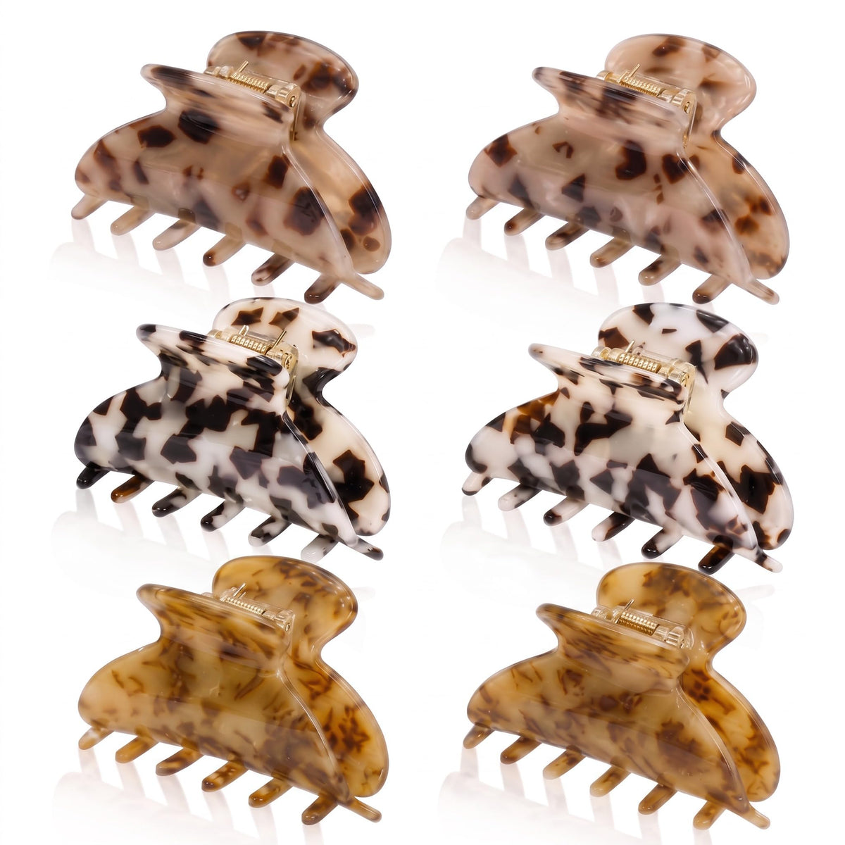 WILLBOND 6 Pcs Medium Hair Claw Clip for Thin Hair Women, Colorful Patterns