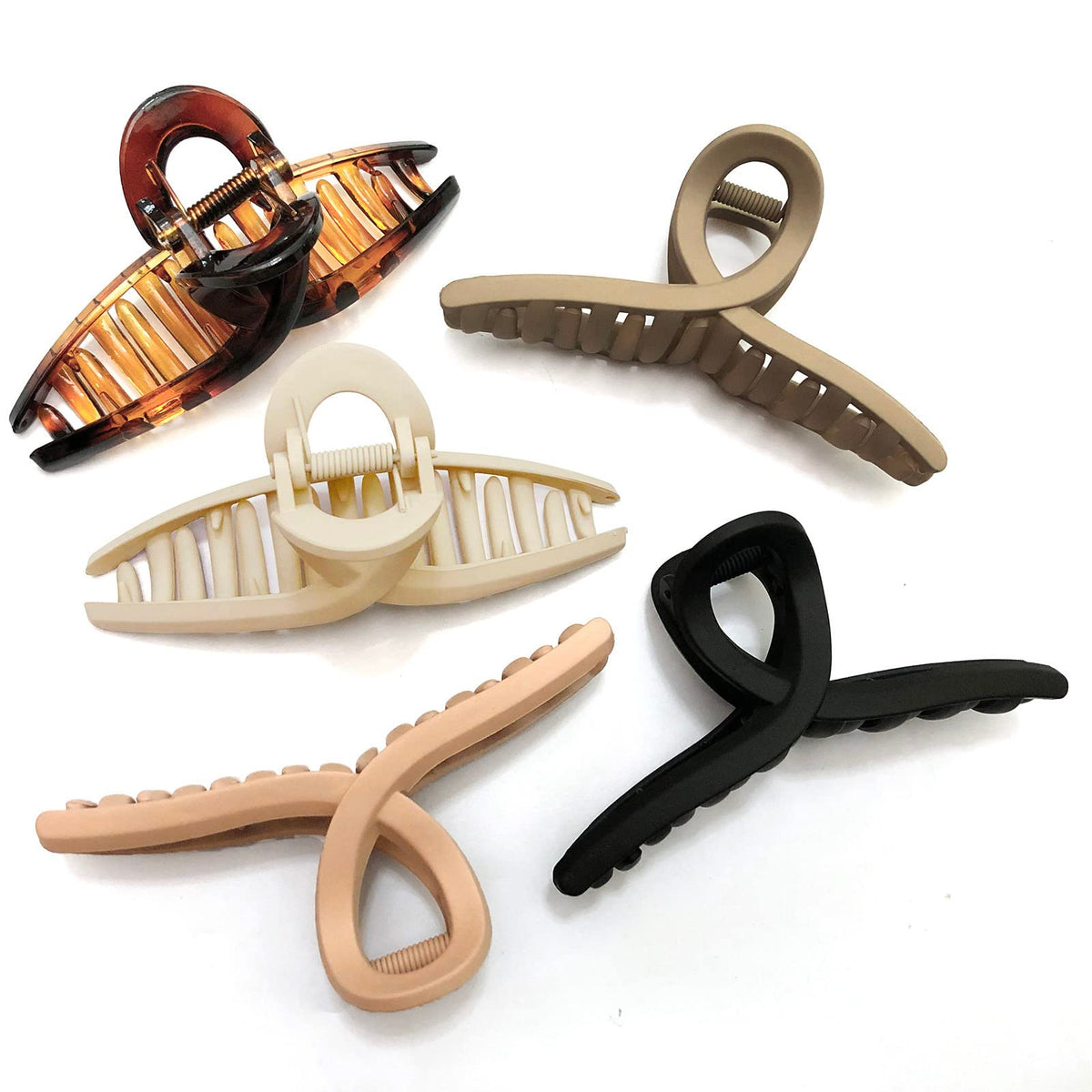 4.3 Inch Hair Claw Clips Large No Slip Big Matte Jaw Butterfly Clip for Thin Fine Thick Hair Women, 4 Pack