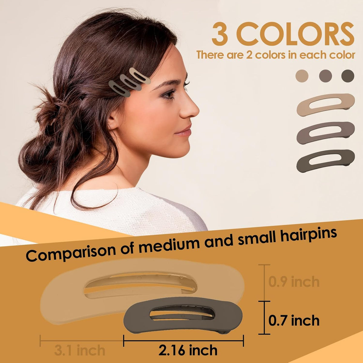 Small Flat Hair Clips for Women Down Clips for Thin Hair Accessories 6Pcs