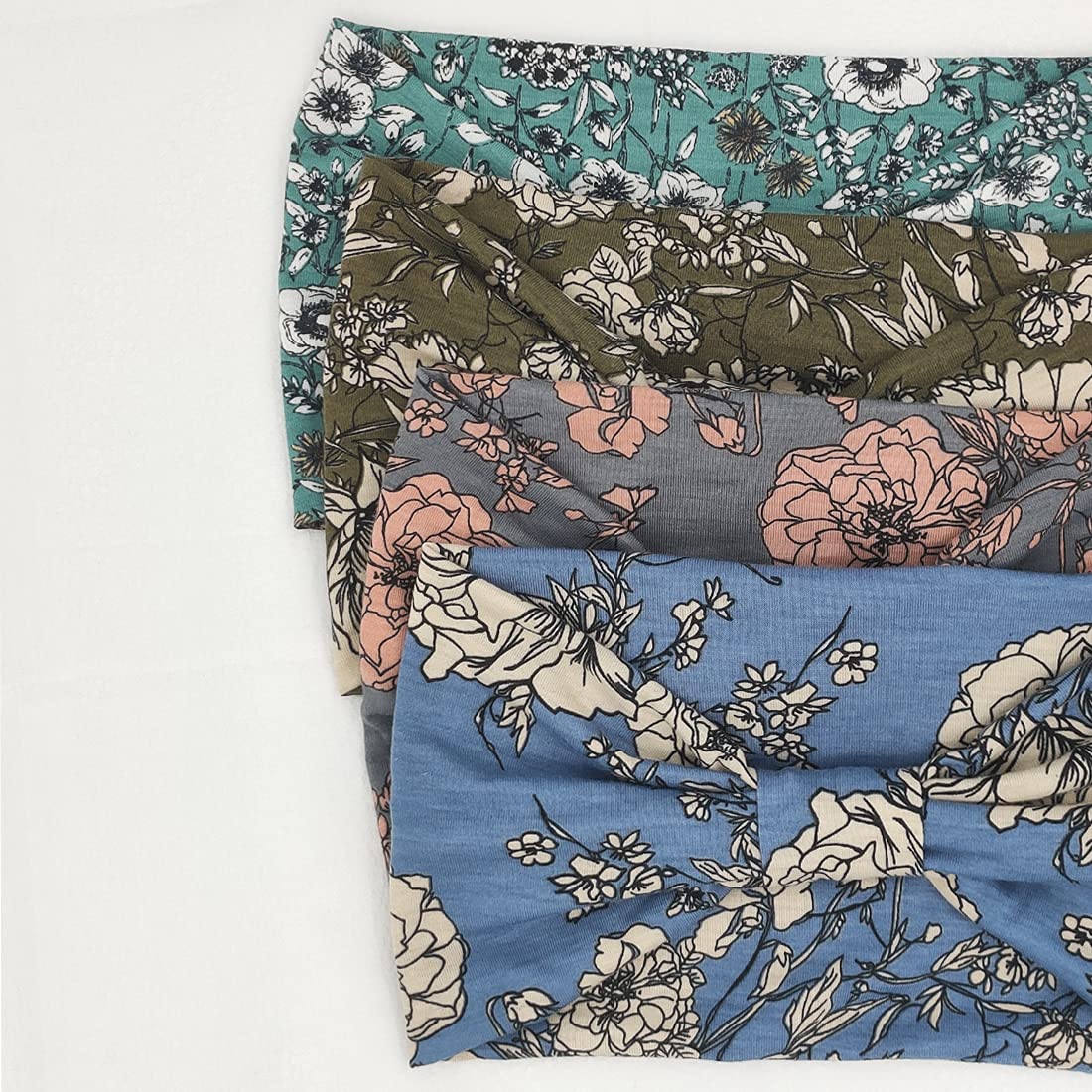 YONUF Wide Headbands for Women, 4 Pack Boho Knotted Head Bands Daily Wear