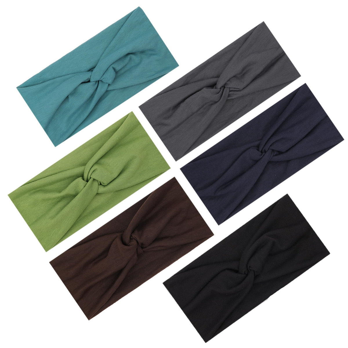 XTREND 6 Pcs Headbands for Women Twisted Cross Elastic Head Bands Yoga Workout Headband Non-Slip Sweat Soft Headbands Solid Color Simple Versatile Hair Accessory Hairbands