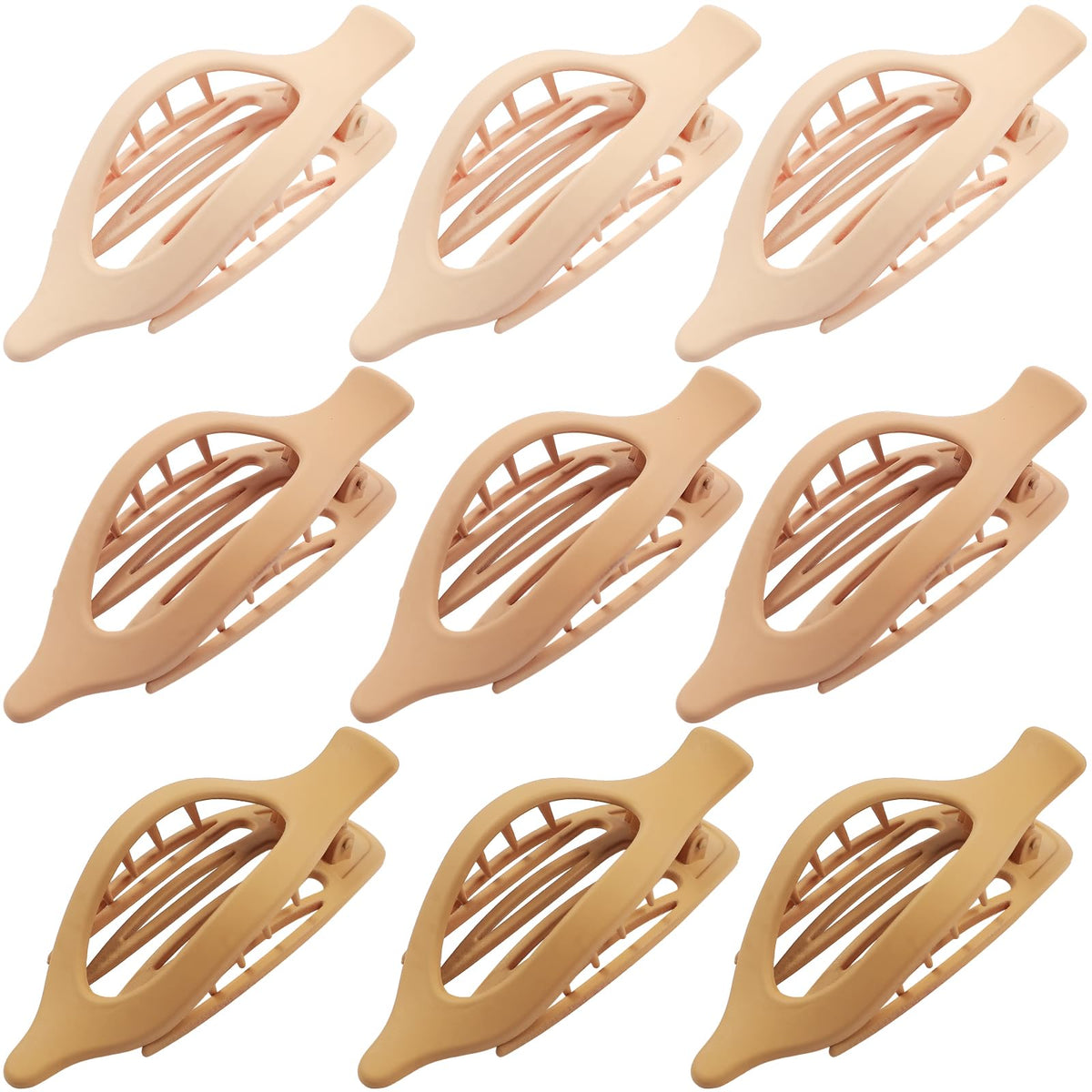 9 Pack Flat Hair Clips for Women, Matte Claw Clips for Thick & Thin Hair (Multicolor)