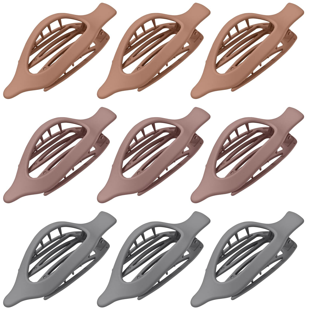 9 Pack Flat Hair Clips for Women, Matte Claw Clips for Thick & Thin Hair (Multicolor)