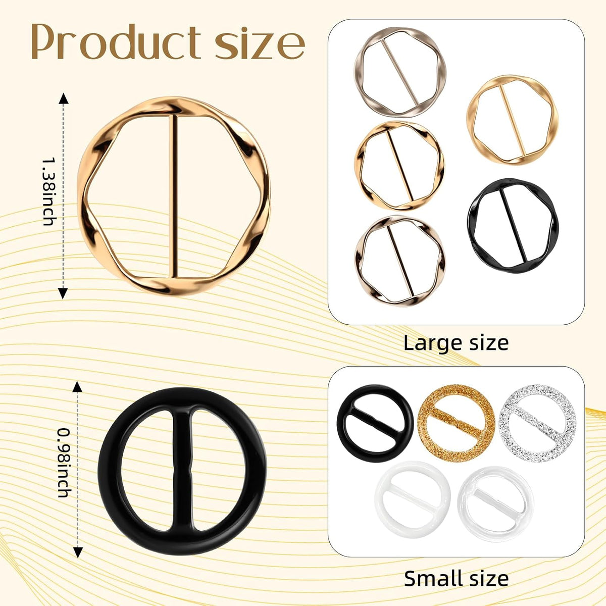 10 Pcs Scarf Ring and Slides for Scarves T Shirt Tie Clips for Women shirt clips for women clothing Shirt Waist Cincher Clips Tightener for Loose Tshirt Clothes Scarf Buckle