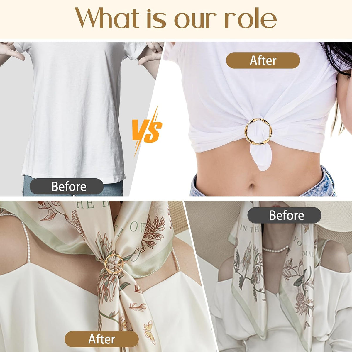 10 Pcs Scarf Ring and Slides for Scarves T Shirt Tie Clips for Women shirt clips for women clothing Shirt Waist Cincher Clips Tightener for Loose Tshirt Clothes Scarf Buckle