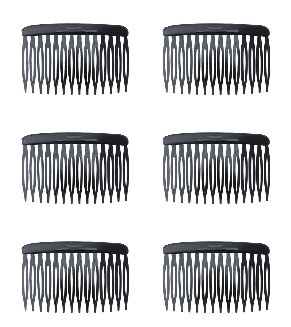 6 Pcs 14 Teeth Hair Side Comb Twist French Vintage 7x5 cm (Dark Brown)