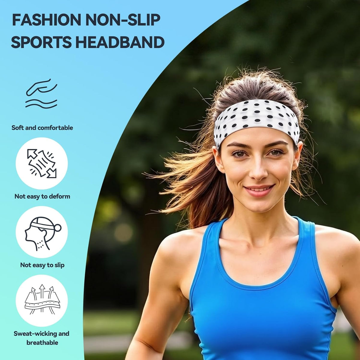 14 Pack Polka Dot Headbands for Women, Fashion Soft Elastic Cloth Hairbands